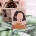 Minimalist illustrated jewelry display card for earrings with floral decorative accents - Impression Girl Style Two