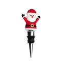 Tappo per bottiglia di vino Babbo Natale con topper in silicone e sigillo in metallo - Tappo per Vino in Metallo Babbo Natale