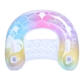 U-shaped mermaid pool float in gradient purple fish scale pattern with glitter details - U-Shaped Water Lounger / Sparkle Dreamy Mermaid U-Shaped Float