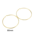Orecchini a cerchio grandi tondi da 80mm con finitura in oro lucido per donna - 80mm