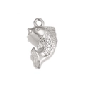 Silver koi fish pendant with detailed scales and fins for DIY jewelry making - Fish / Silver