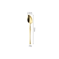 Golden stainless steel spoon variant with 12cm length and 2.2cm width on white background - Gold (Coffee Spoon)