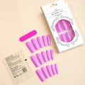 Extra long purple coffin press-on nails set with adhesive tabs and nail file kit - Purple Glossy Long Coffin Style(XB-60-44)