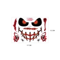 Halloween face tattoo sticker with glowing red eyes and stitch scars, size 17x12cm FL-010 - Style FL-010 (Glowing Evil Eyes)