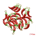 Red chili charms 17x5mm with gold ring for DIY jewelry making and earrings - Red Chili 17*5mm