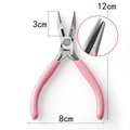 Pink 12cm long-nose jewelry pliers with anti-slip handle for DIY crafting and repair - Needle Nose Pliers - Pink Handle
