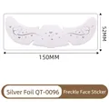 Metallic silver heart freckle face stickers with stars for makeup 150x52mm - Silver Stamping Freckle Face Patch(QT-0096)