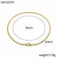 Détail du collier chaîne NK doré de 45 cm en acier inoxydable avec fermoir à ressort - Chaîne Serpent Fine (HX1527D1)