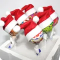 Mini pluche kerstmutsen voor lolly decoratie en bestekhouders set in rood en wit design - Nr.51 Klassiek Rood Wit / Set van 6