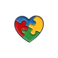 Emaille hartpuzzelspeld met rode, blauwe, gele en groene kleuren voor autismebewustzijn - Puzzel Hart Stijl (QHXZ3046)
