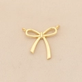 Detailed view of gold plated bowknot connector with double loops for DIY jewelry - Double Loop Bow (PJ0466) / Gold