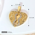 Golden heart pendant with sparkling cubic zirconia and infinity symbol detail - SMP54274-Gold Infinity Symbol Heart Pendant