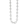 Silver-toned coffee bean link chain necklace with polished pig nose buckle closure - Steel Color 6mm Necklace
