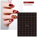 Japanese heart pattern nail stickers WW8001 featuring black and white love heart designs - WW8001# Heart Shape