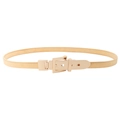 Elegant gold metal spring elastic waist belt with square buckle for women's dresses - Gold