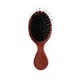 Portable brick red boar bristle hairbrush with matte finish and scalp massage bristles - Elastic Paint Crimson Red (Boar Bristle)