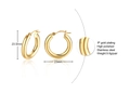 Detailed view of polished gold hoop earrings with dimensions 23.5mm by 23mm and weight info - 4*23.5mm / Gold