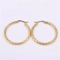 Classic gold twisted rope hoop earrings with secure click-top closure for women - 25mm / Gold
