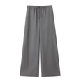 Détail du pantalon large gris foncé avec cordon de serrage et texture effet lin - Pantalon Gris