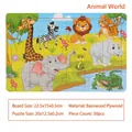 30-piece wooden jigsaw puzzle with animal world theme for toddlers and children - Animal World