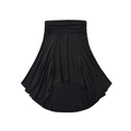 Detailopname van de onregelmatige zoom en geplooide taille van de zwarte rok - XS / Zwart