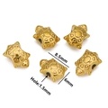 Detailed view of turtle-shaped golden beads with size dimensions 8.5x6mm and 1.5mm hole - Style D / Gold