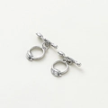 Silver tulip-shaped metal OT toggle clasp connector for handmade jewelry making - Platinum Tulip Shaped OT Clasp - 4Pcs/Pack