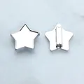 Connettore a stella in lega d'argento per bracciali da 8mm, vista fronte e retro - Base Cromo - Stella