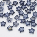 Sparkly dark blue star-shaped crystal beads with gold glitter for DIY jewelry making - Ink Blue Gold Powder