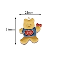 Ciondolo a forma di orso in lega blu con cuore rosso, dimensioni 31mm x 25mm, DIY - Top Giallo / Orso TOP