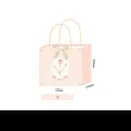 Pink tulip gift bag size M with cream ribbon bow and floral pattern design - Flower Intent-Thank You (ZD5002) / Size M (3 Pieces/Pack)