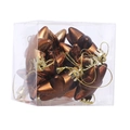 Set of 12 bronze Christmas star ornaments with metallic finish in transparent packaging - Coffee