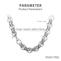 Collar bizantino grueso de acero inoxidable de 15mm con cierre en T, 450mm largo - Pulsera 20CM / Color Acero