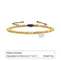 Detail view of 3.2mm golden hematite beads bracelet with adjustable pull string size specifications - 3.2mm Gold Hematite Adjustable Style