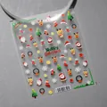 Weihnachts-Nagelaufkleber TS-3268 mit Weihnachtsmann und Rentier auf transparenter Folie - TS-3268 Weihnachtsgeschenk