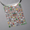 Adesivi unghie natalizi TS-3268 con Babbo Natale e renne su pellicola trasparente - TS-3268 Regalo di Natale