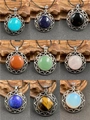 Nueve collares de cristal con estrella de seis puntas en varias piedras preciosas - 1pc Aleatorio