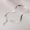 Elegantes S925 Sterlingsilber Schlangenarmband mit verstellbarem Verlängerungskettchen - Kettenbreite 4,0 mm/16+4 cm (ca. 4,10 g) / Weißgold