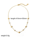 Dettaglio collana cuore oro 18k con misure e pietre di zircone trasparente - Collana a Cuore Dorata (TN3381)