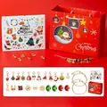 Christmas countdown calendar DIY bracelet set with charms and festive gift box packaging - RC424 Top & Base Box A with Gift Bag