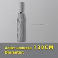 Premium grey automatic folding umbrella with 130cm diameter and UV black coating - Extra Large 10 Ribs - X Series / Premium Grey