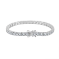 Classic silver tennis bracelet with sparkling square-cut clear cubic zirconia stones - 4mm Platinum 16.5cm Approximately 11.57g