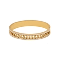 Golden link bracelet for women featuring hollow chain design and sparkling inlaid crystals - Chain Link Hollow Style (6#)
