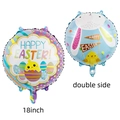 Double-sided 18-inch Easter bunny and chick foil balloon set for party decoration - 18 inch Double-sided Easter Round Balloon