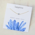 Minimalist irregular natural sapphire chip pendant on a delicate gold chain necklace - Necklace Only Without Card / Sapphire