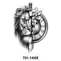 Waterproof tattoo sticker TH-144X featuring black lion, sword, and orange eye detail - Th-144 / 210*148mm