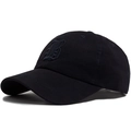 Cappellino da baseball nero in cotone con lettera B gotica ricamata in rilievo tono su tono - Ricamo 3D (B) / Blu navy