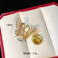 Macro shot of butterfly brooch with mother of pearl and zircons in a jewelry box - Mother of Pearl Butterfly (C265)