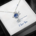 Collana pianeta celeste per figlia con luna e stella in confezione regalo - Collana + Confezione Regalo con Biglietto d'Auguri per Figlia