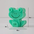 Groene kikkervormige cartoon geurkaars, dierenvorm aroma kaars woondecoratie 6x6,5cm - Kikker (Aqua Grapefruit Zee)